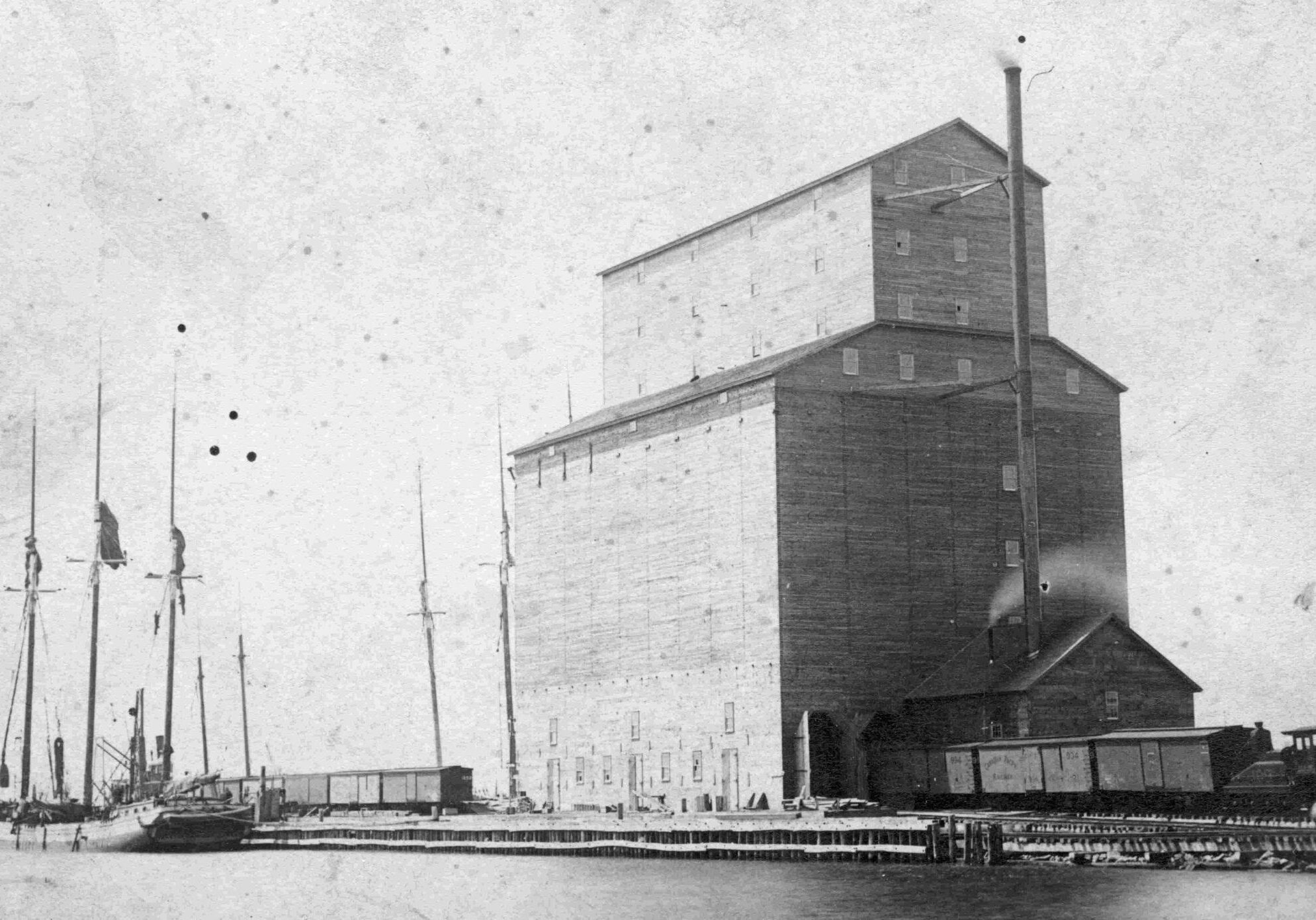 black and white image of elevator