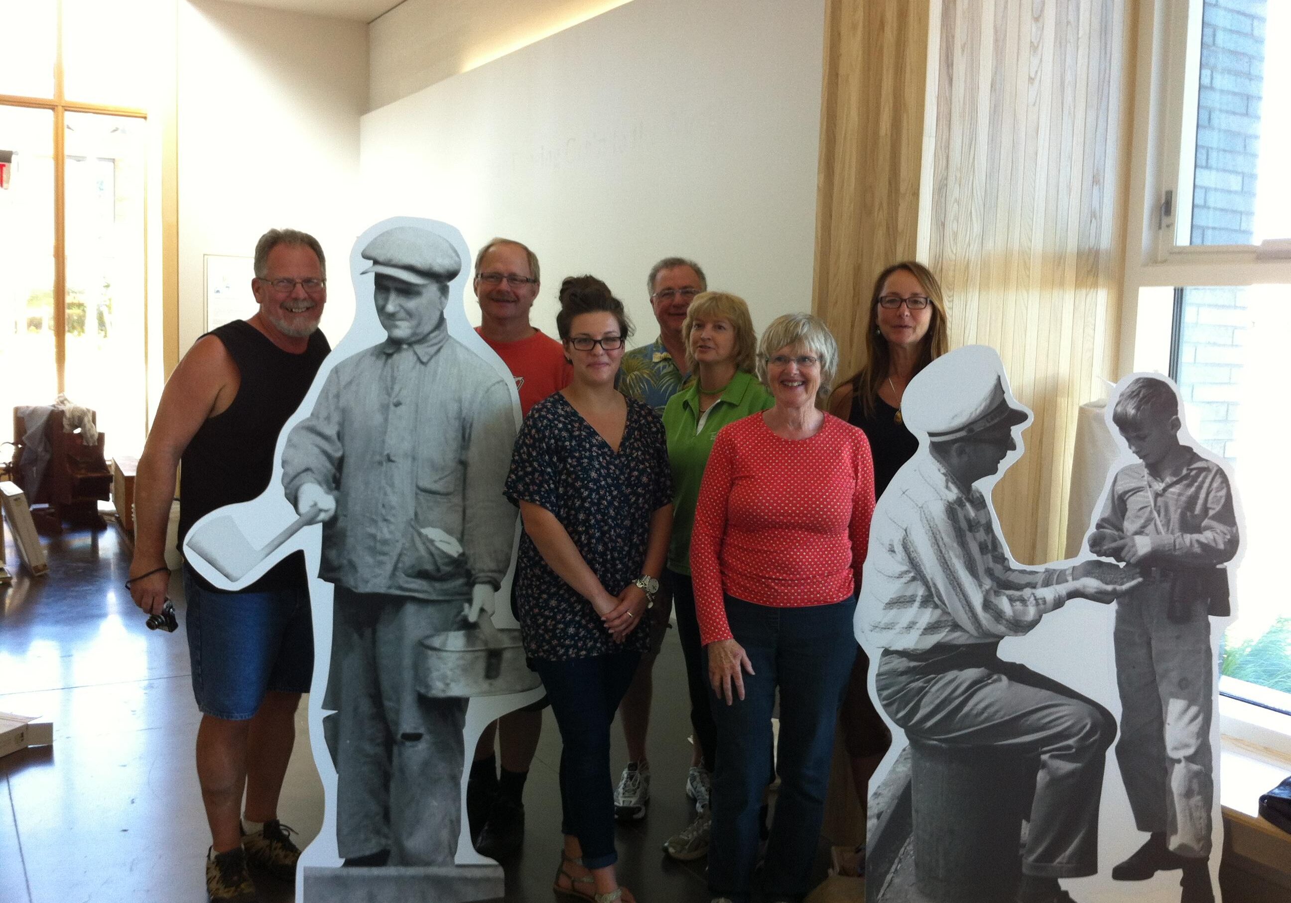 FOGE display committee join workers from the past. Left to right Tom Hamilton, Herb Daniher, Ron Perozzo, Janice Trush, Nancy Perozzo, Kathleen Baleja