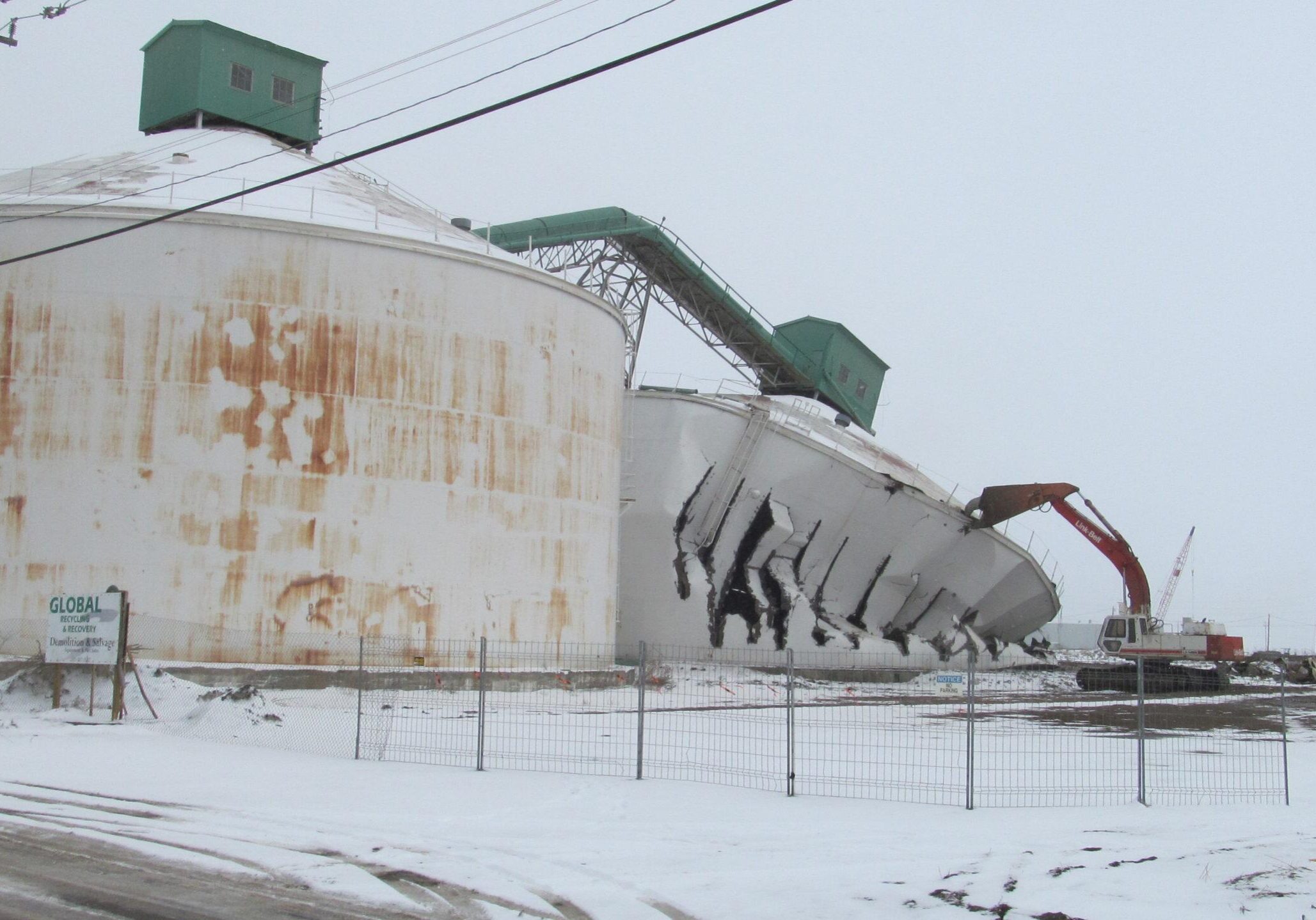 steel tanks being crushed